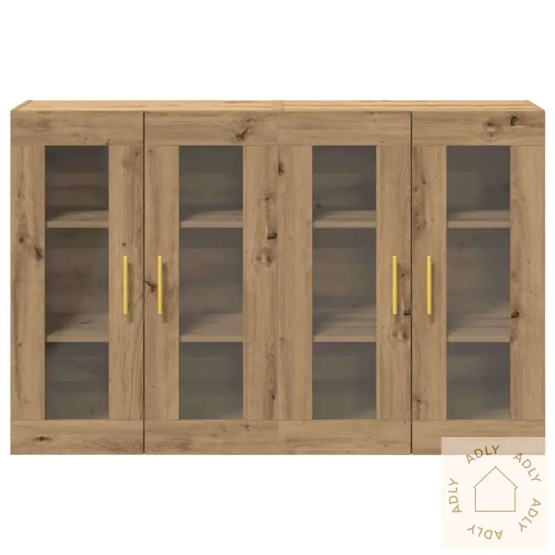 Vegghengte Skap - 2 Stk I Artisan Eik, 69,5 X 34 X 90 Cm. Laget Av Konstruert Tre.