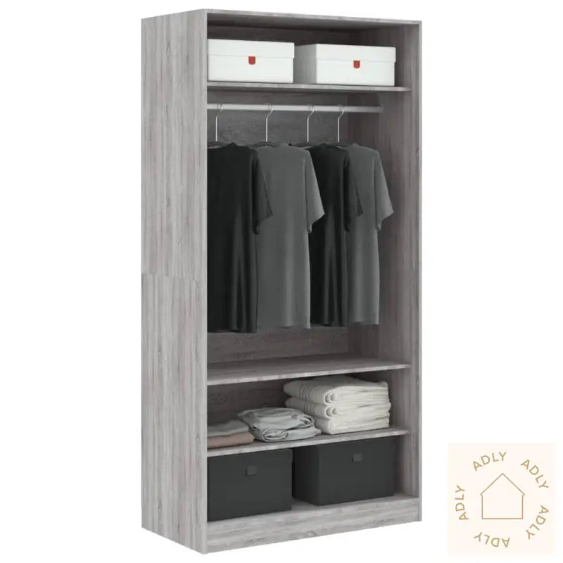 Garderobe Grå Sonoma 100X50X200 Cm Konstruert Tre