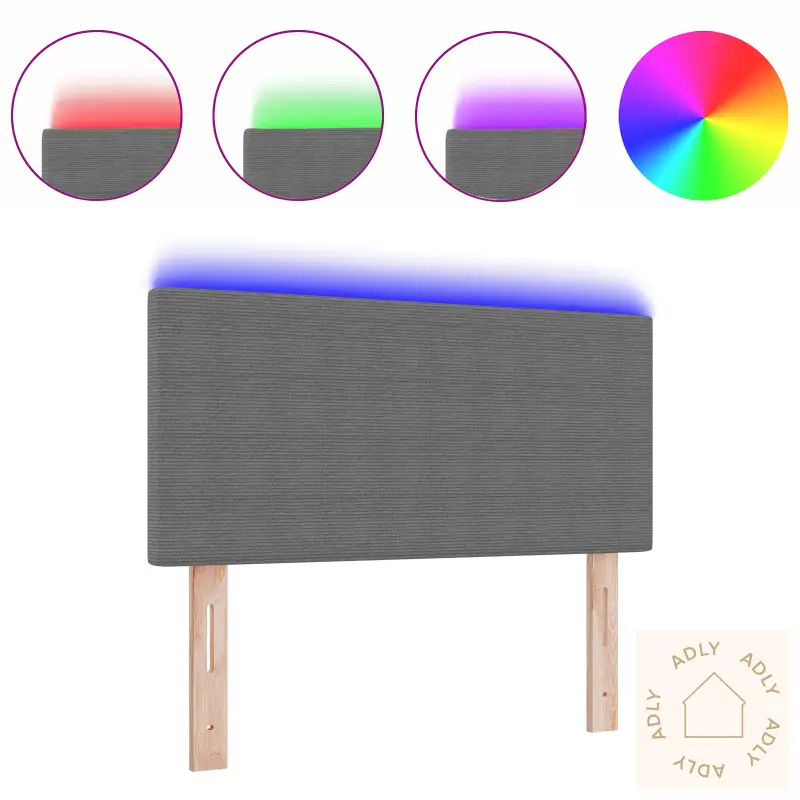 Led Hodegavl Enkelt Design Lys Grå 80 Cm Corduroy Stoff