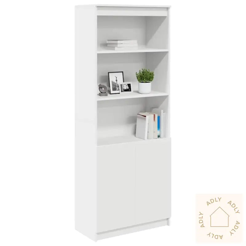 Highboard Hvit 70X35X180 Cm Konstruert Tre