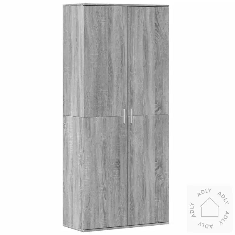 Highboard Grå Sonoma 80X35X180 Cm Konstruert Tre