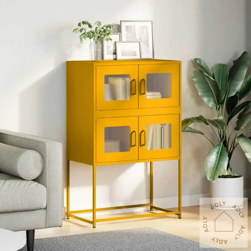 Highboard Sennep Gul 68X39X107 Cm Stål