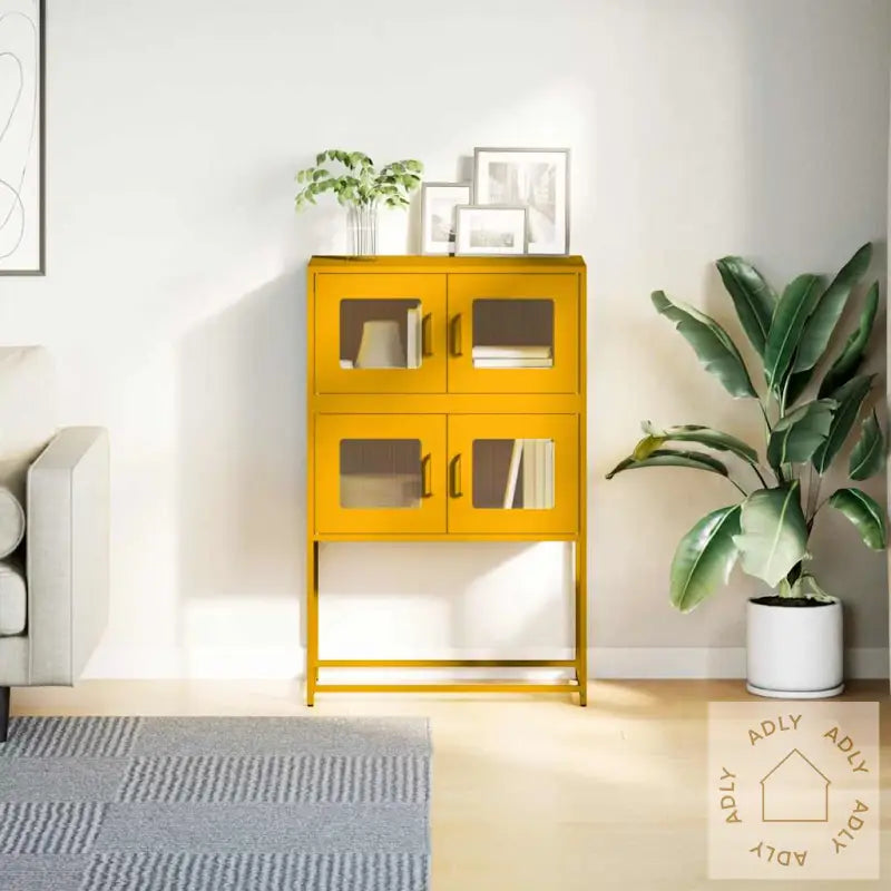 Highboard Sennep Gul 68X39X107 Cm Stål