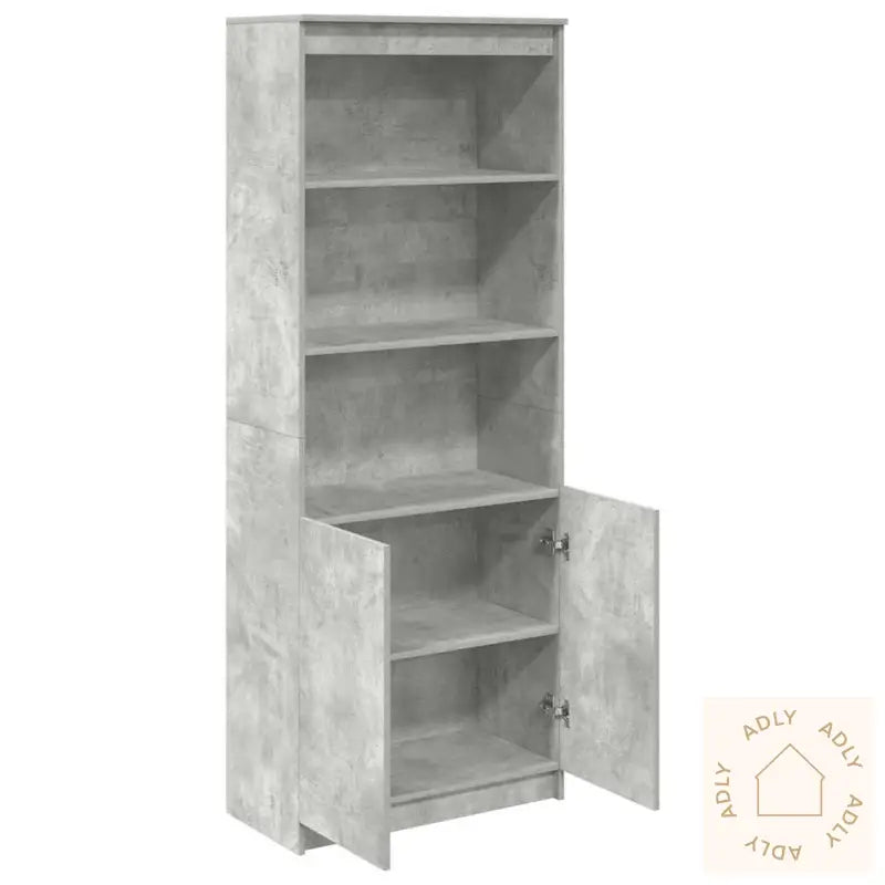 Highboard Betonggrå 70X35X180 Cm Konstruert Tre