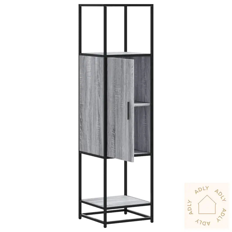 Highboard Grå Sonoma 35,5X35X139 Cm Konstruert Tre Og Metall