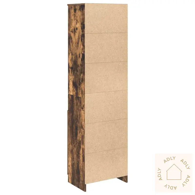 Highboard Røkt Eik 50X35X180 Cm Konstruert Tre