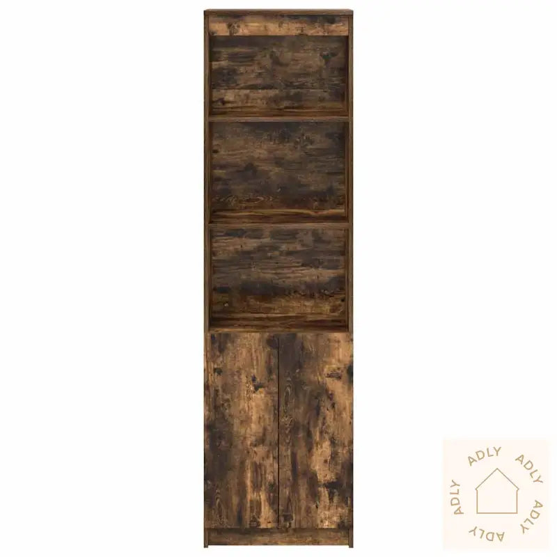 Highboard Røkt Eik 50X35X180 Cm Konstruert Tre