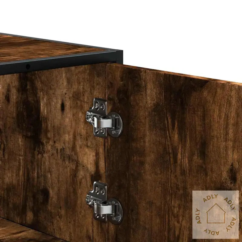 Highboard Røkt Eik 68X35X106,5 Cm Konstruert Tre Og Metall