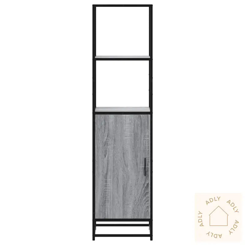 Highboard Grå Sonoma 35,5X35X139 Cm Konstruert Tre Og Metall