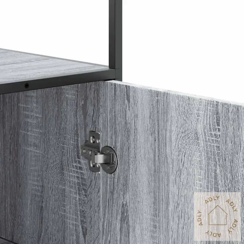 Highboard Grå Sonoma 35,5X35X139 Cm Konstruert Tre Og Metall