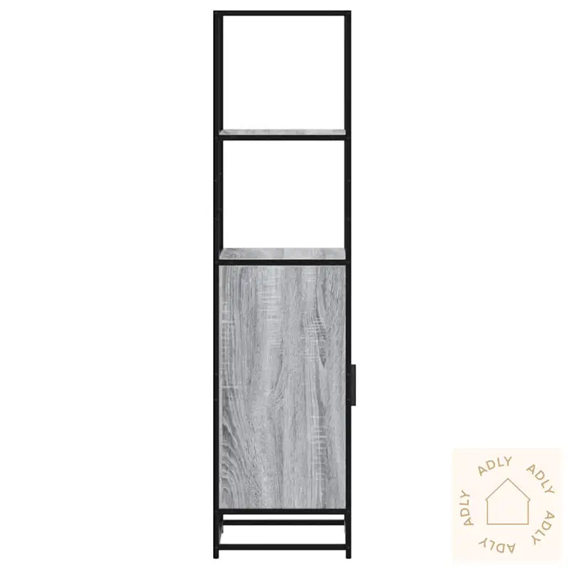 Highboard Grå Sonoma 35,5X35X139 Cm Konstruert Tre Og Metall