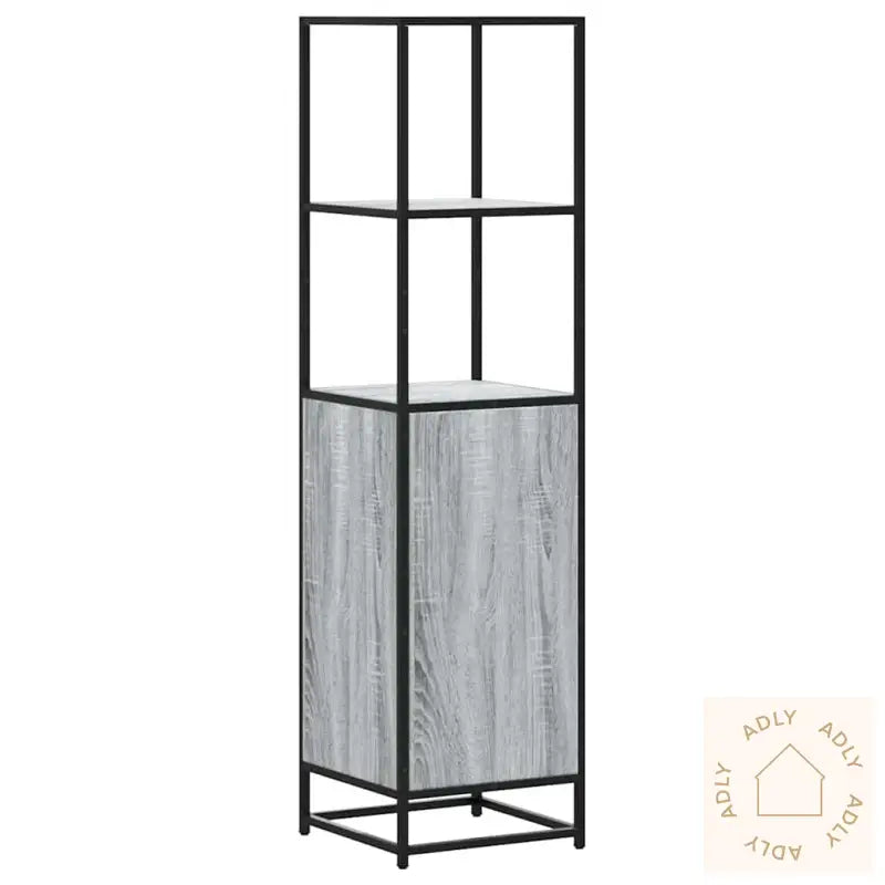 Highboard Grå Sonoma 35,5X35X139 Cm Konstruert Tre Og Metall