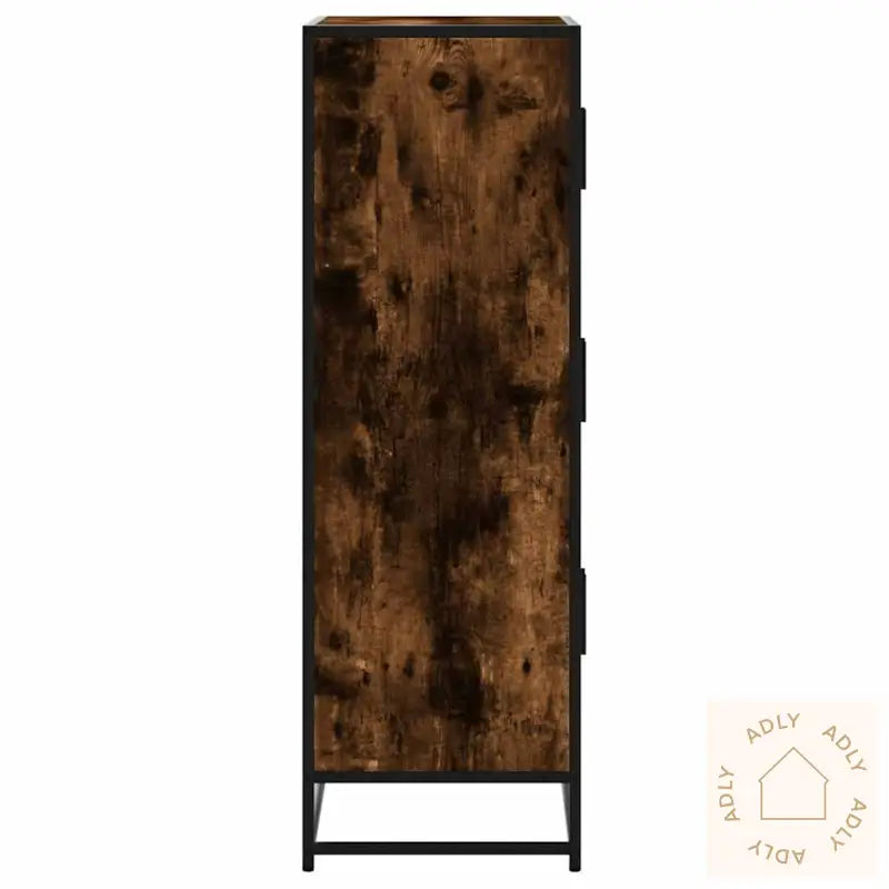 Highboard Røkt Eik 68X35X106,5 Cm Konstruert Tre Og Metall