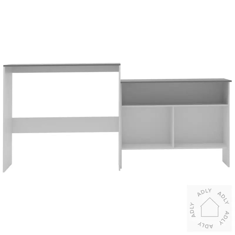 Barbord Med 2 Bordplater Hvit Og Grå 130X40X120 Cm