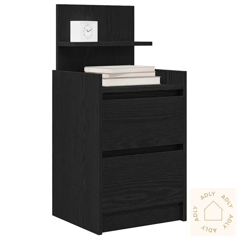Nattskap Med 2 Skuffer 2 Stk Svart 38X34X80 Cm