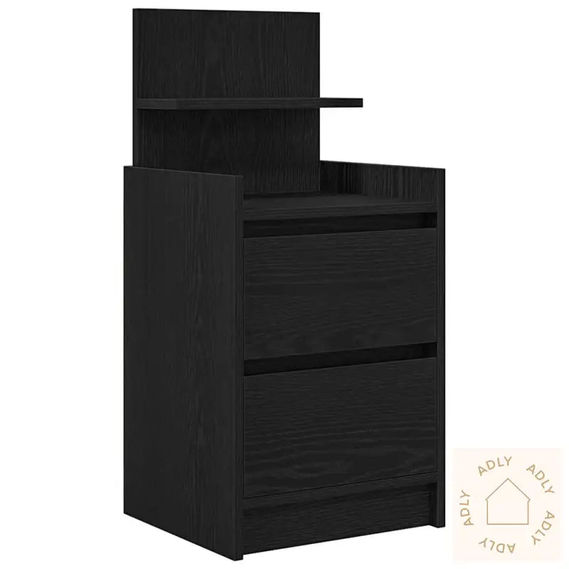 Nattskap Med 2 Skuffer 2 Stk Svart 38X34X80 Cm