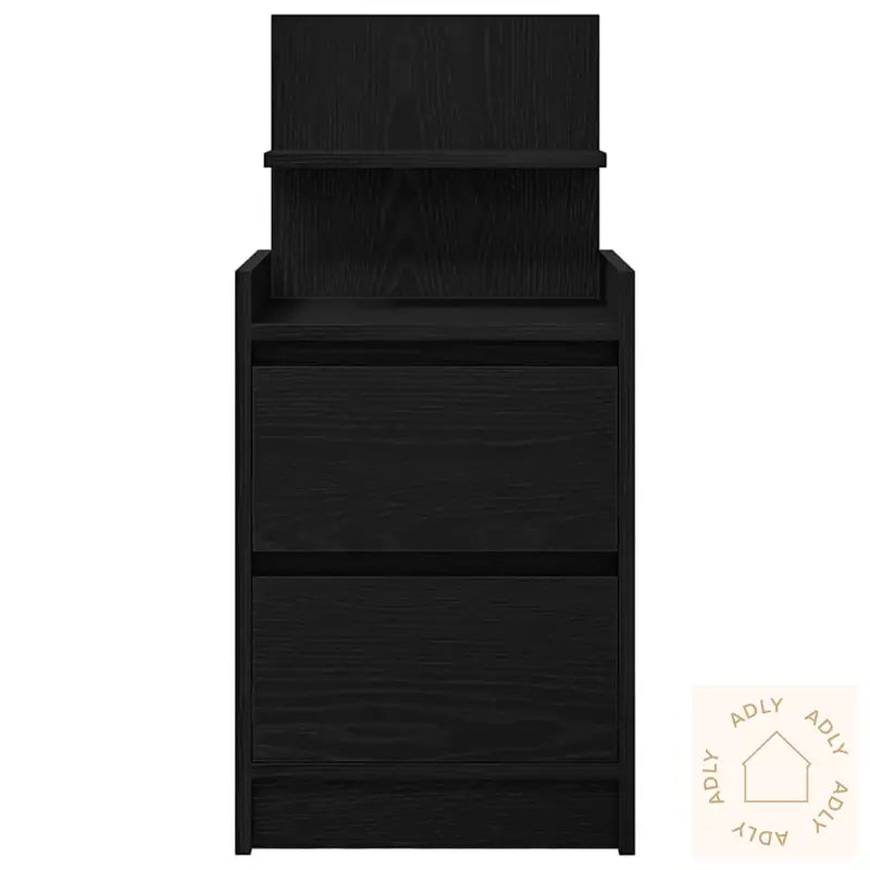 Nattskap Med 2 Skuffer 2 Stk Svart 38X34X80 Cm