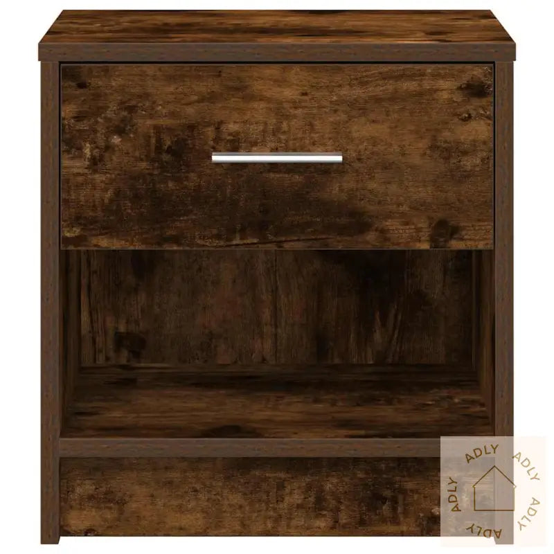 Nattbord Med Skuff Røkt Eik 39X28X41 Cm