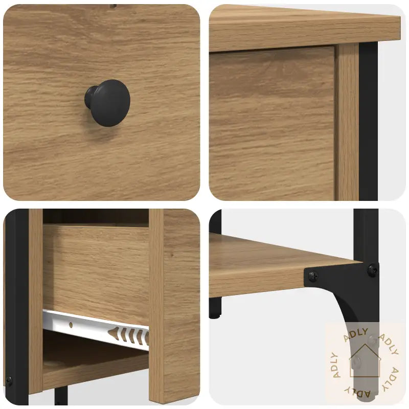 Nattbord Håndverks Eik 34X36X70 Cm Konstruert Tre