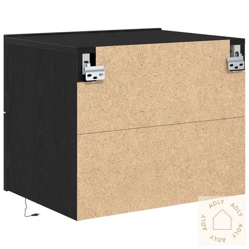 Nattbord Med Led Veggmontert Sort Eik 50X39X41 Cm