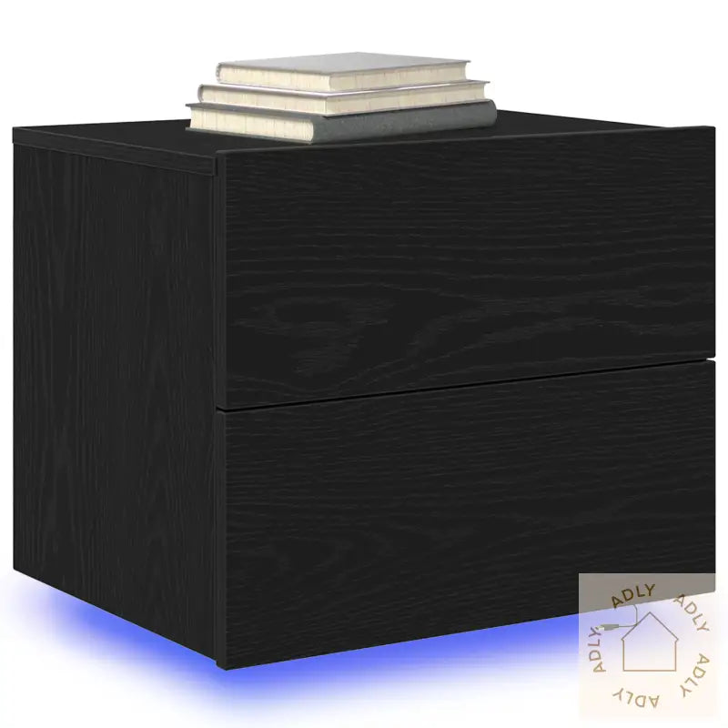 Nattbord Med Led Veggmontert Sort Eik 50X39X41 Cm