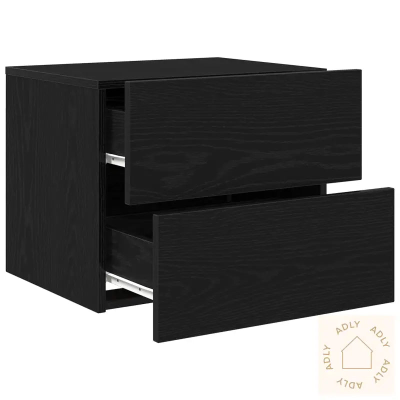 Nattbord Med Led Veggmontert Sort Eik 50X39X41 Cm