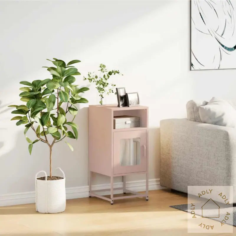 Nattskap Rosa 36X39X78 Cm Kaldvalset Stål