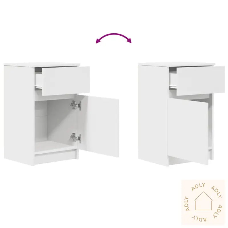 Nattbord 2 Stk Hvit 39X35X65 Cm Konstruert Tre