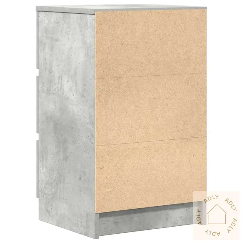Nattskap Med 3 Skuffer 2 Stk Betonggrå 39X35X65 Cm