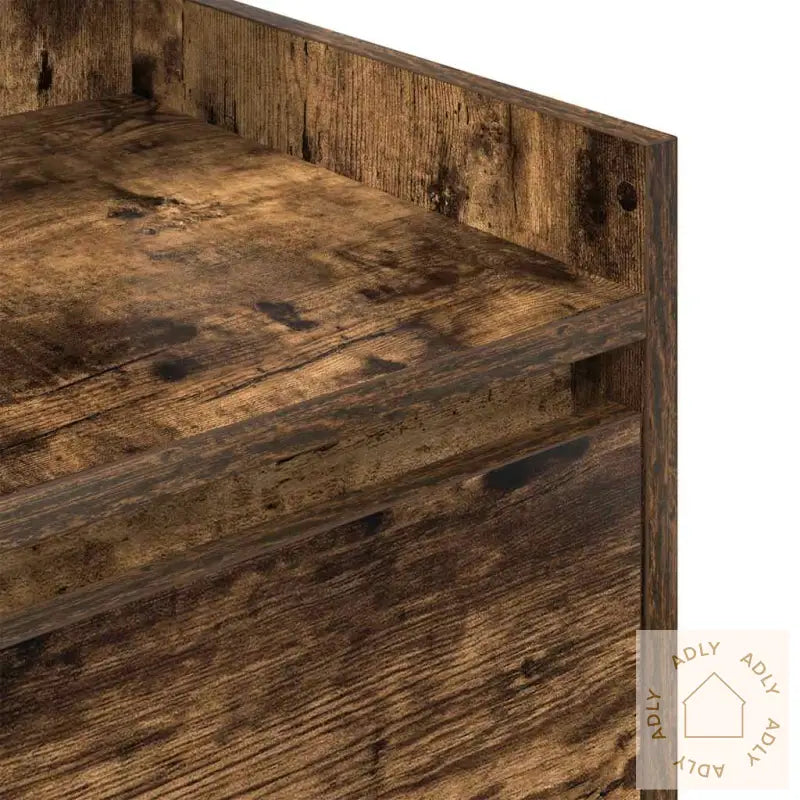 Nattbord Med 2 Skuffer Røkt Eik 38X34X80 Cm