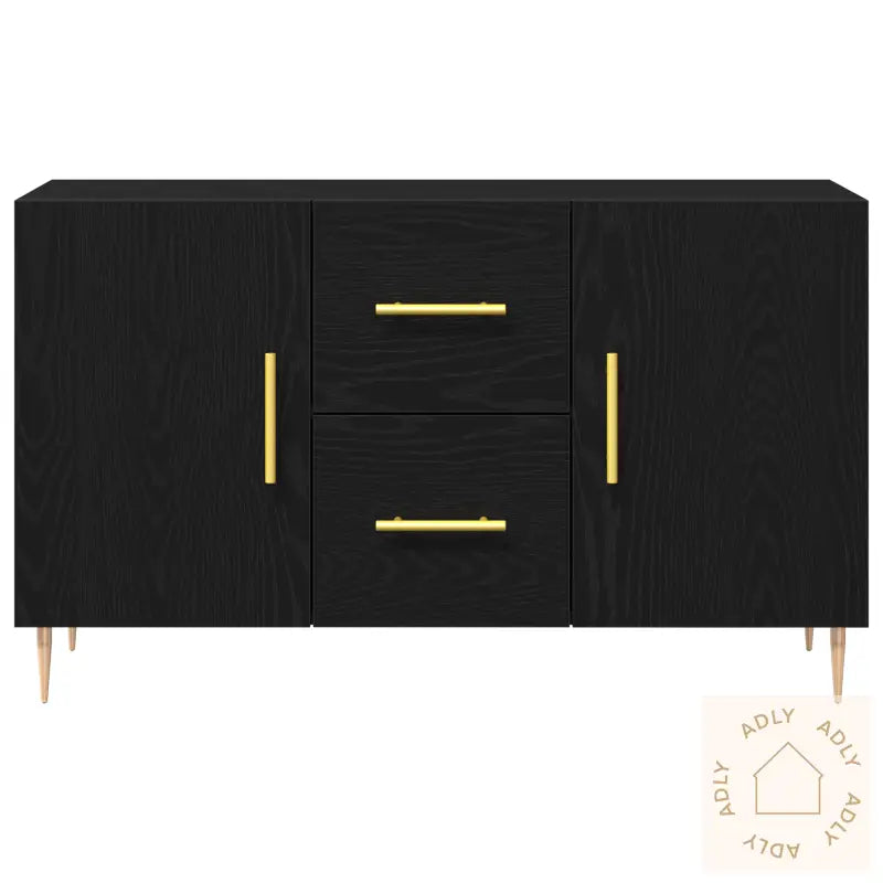 Sideboard Svart Eik 100X36X60 Cm Konstruksjonsmateriale