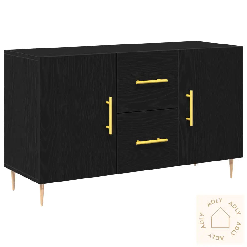 Sideboard Svart Eik 100X36X60 Cm Konstruksjonsmateriale
