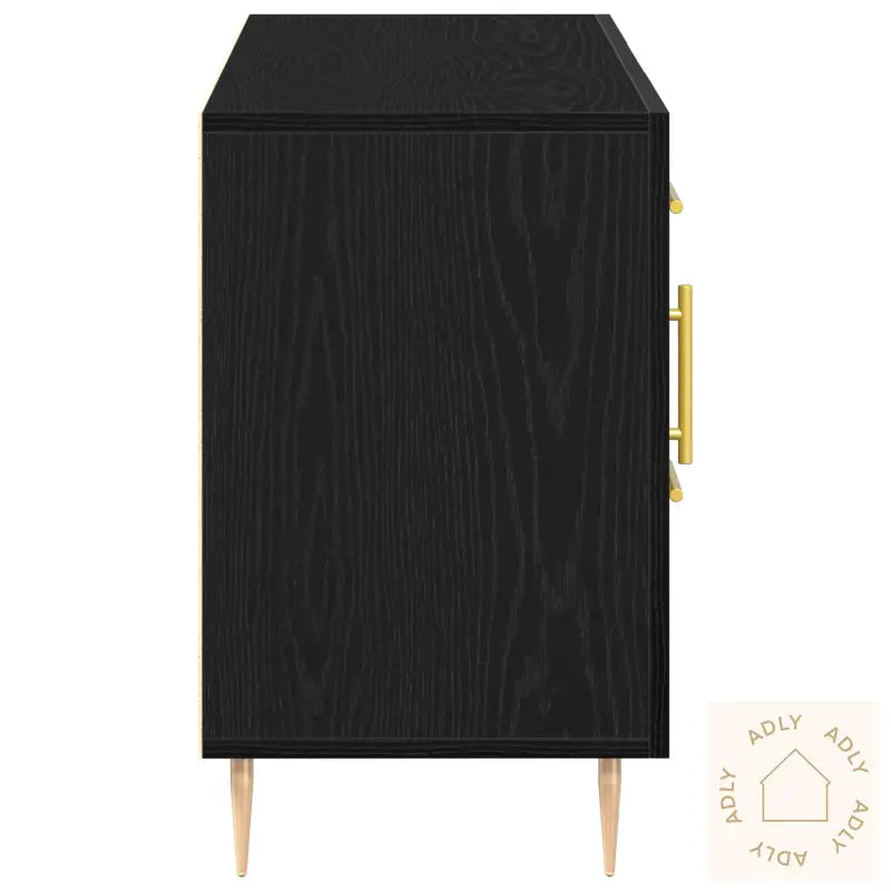 Sideboard Svart Eik 100X36X60 Cm Konstruksjonsmateriale