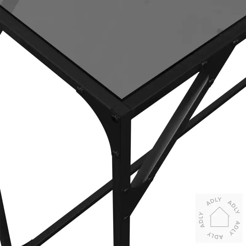 Konsollbord Med Svart Glassplate 98X35X81 Cm Stål
