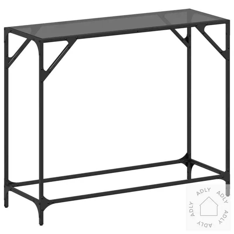 Konsollbord Med Svart Glassplate 98X35X81 Cm Stål