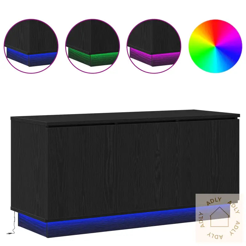 Tv-Skap Svart 100X38X49 Cm Konstruert Tre