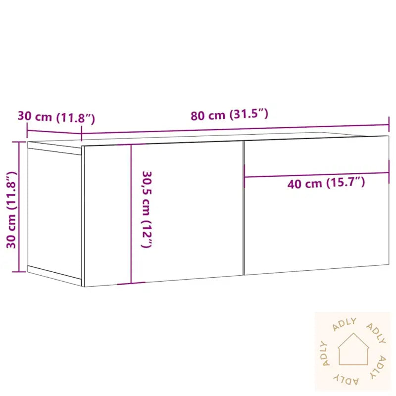 Tv-Benker 2 Stk Røkt Eik 80X30X30 Cm Konstruert Tre