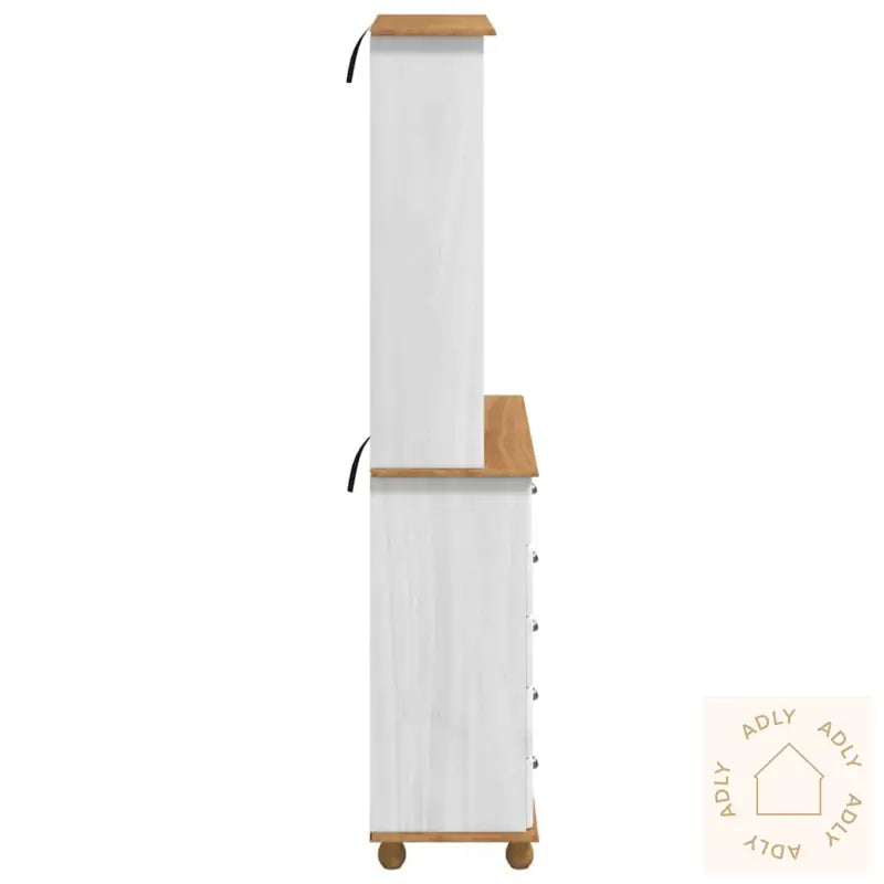 Hutch “Askim” Hvit 91X40X199.5 Cm Massivt Tre Furu