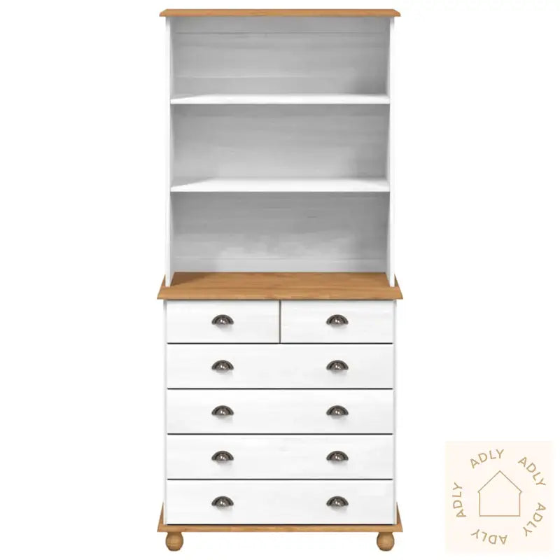 Hutch “Askim” Hvit 91X40X199.5 Cm Massivt Tre Furu