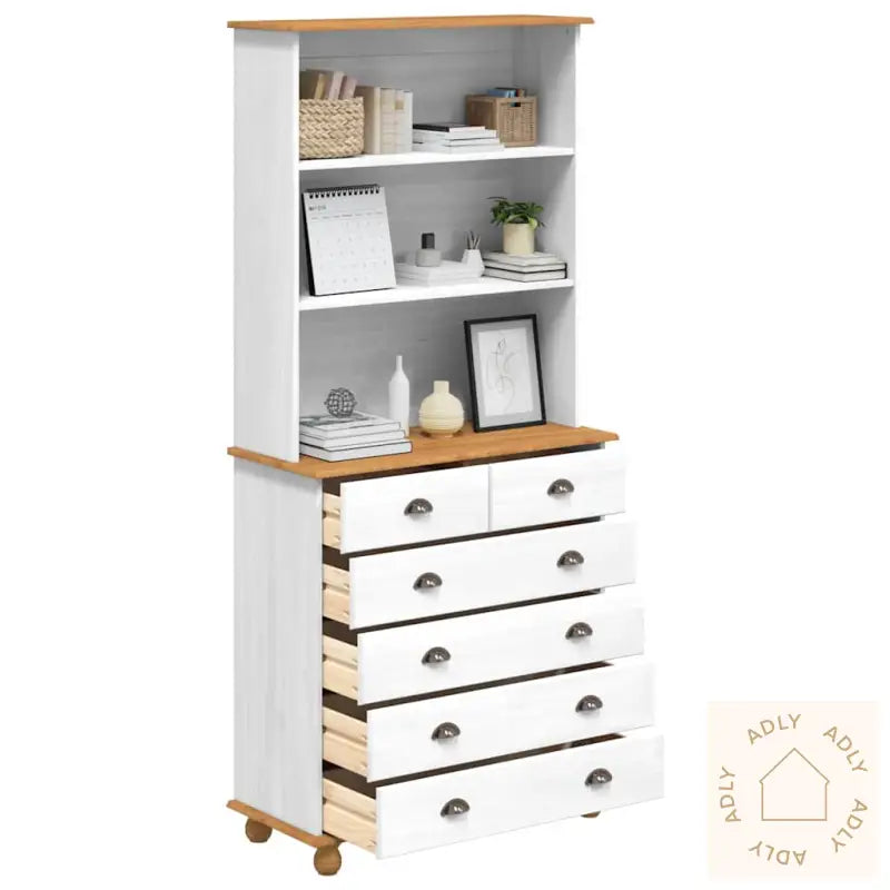 Hutch “Askim” Hvit 91X40X199.5 Cm Massivt Tre Furu