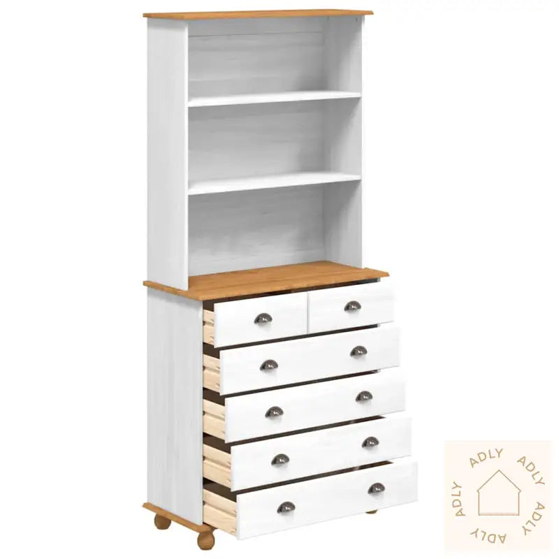 Hutch “Askim” Hvit 91X40X199.5 Cm Massivt Tre Furu