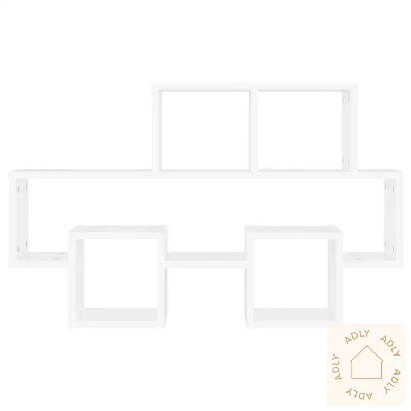 Bilformet Vegghylle Hvit 82X15X51 Cm Konstruert Tre