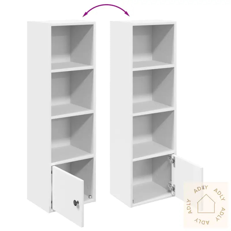 Bokhylle Hvit 31X24X102 Cm Konstruert Tre