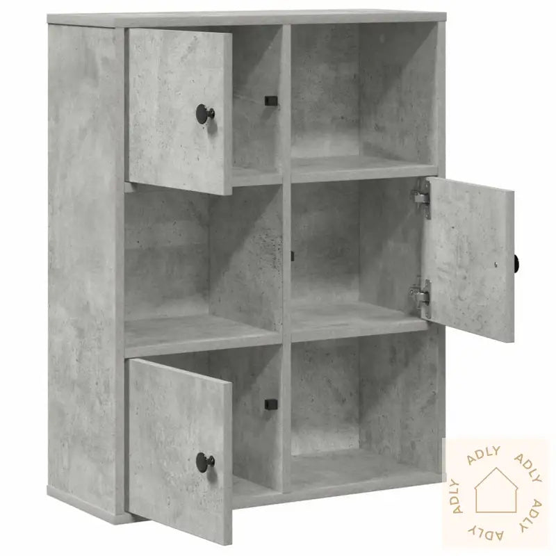Bokhylle Betonggrå 60X24X76,5 Cm Konstruert Tre