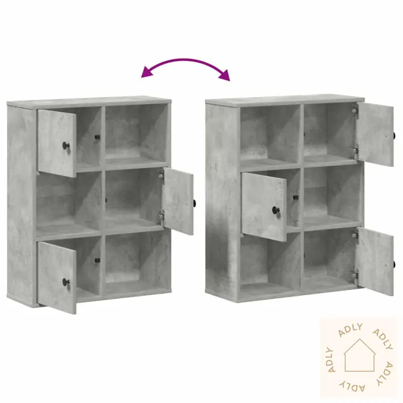 Bokhylle Betonggrå 60X24X76,5 Cm Konstruert Tre