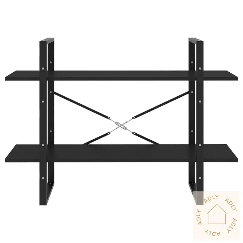 Bokhylle 2 Nivåer Svart 100X30X70 Cm Konstruert Tre
