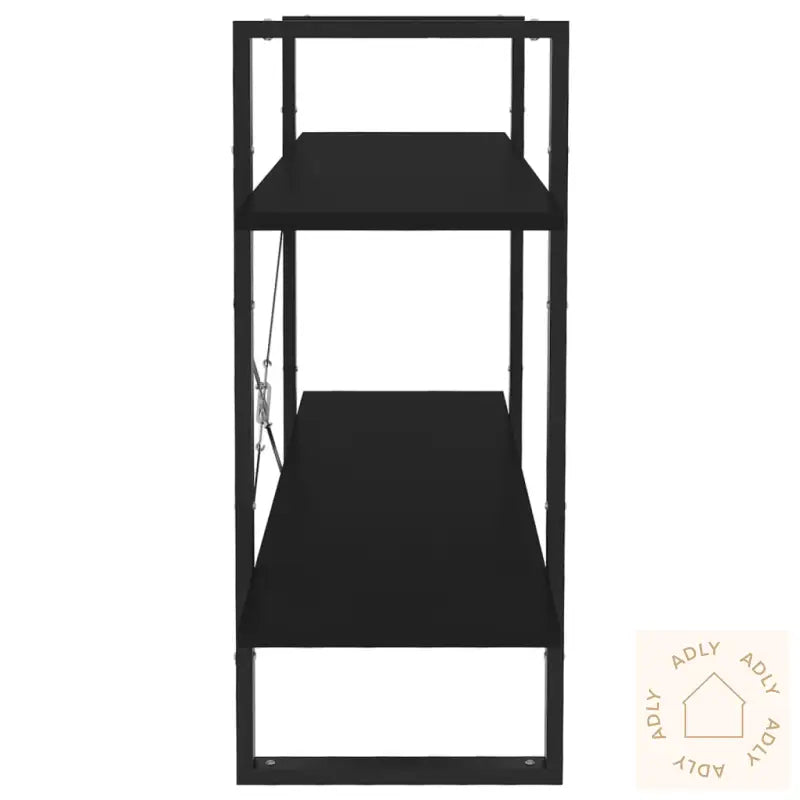 Bokhylle 2 Nivåer Svart 100X30X70 Cm Konstruert Tre
