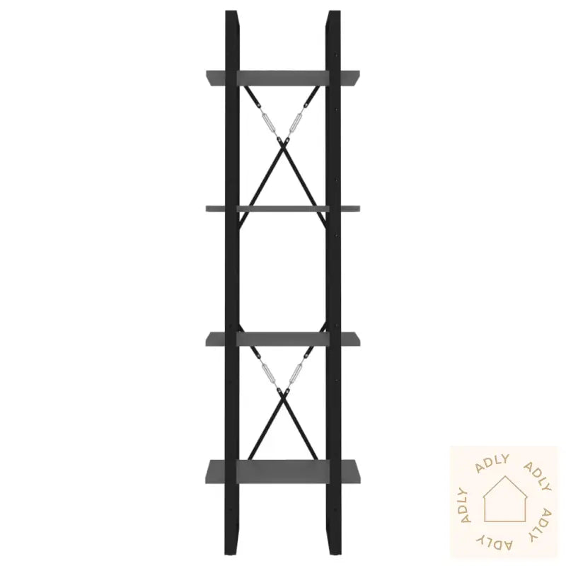 Bokhylle 4 Nivåer Grå 40X30X140 Cm Konstruert Tre