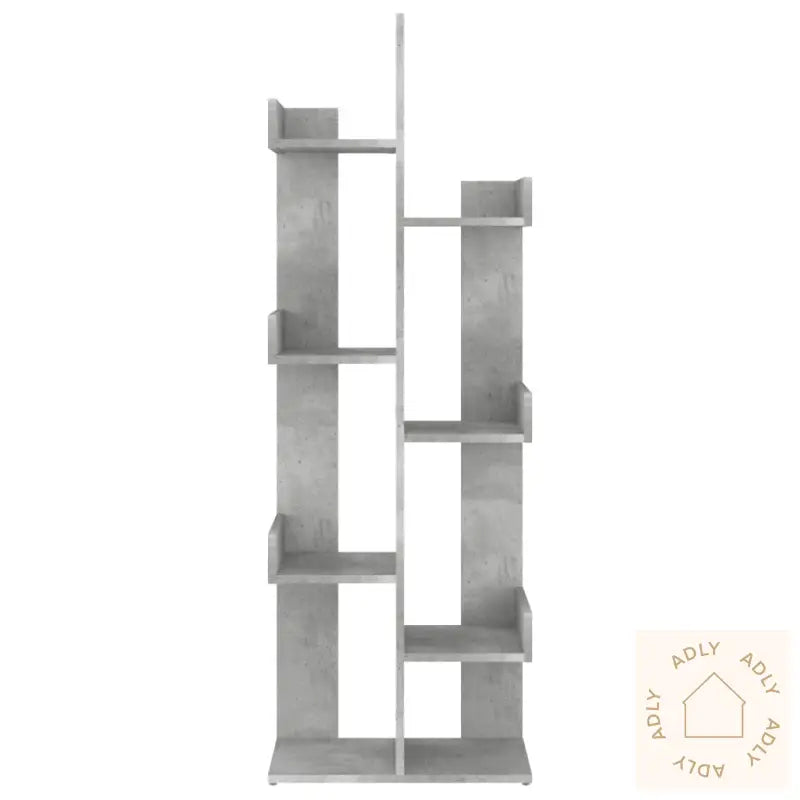 Bokhylle Betonggrå 48X25,5X140 Cm Konstruert Tre