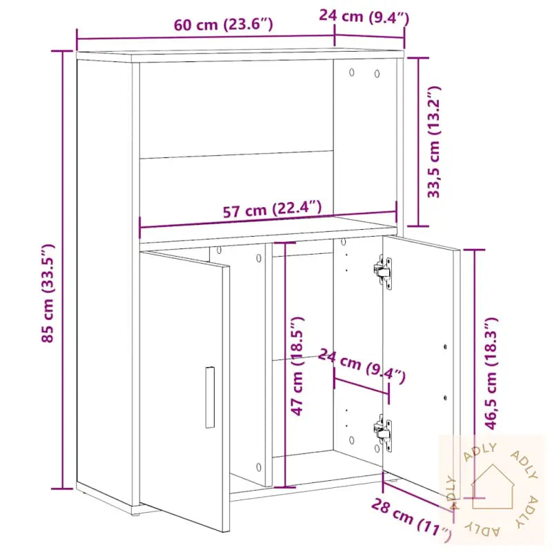 Bokhylle Røkt Eik 60X24X85 Cm Konstruert Tre